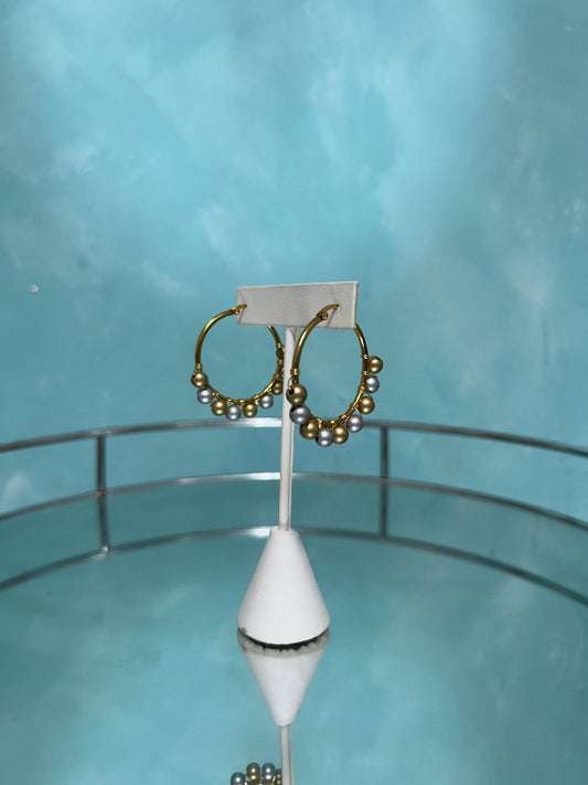 Gold & Silver bead hoops