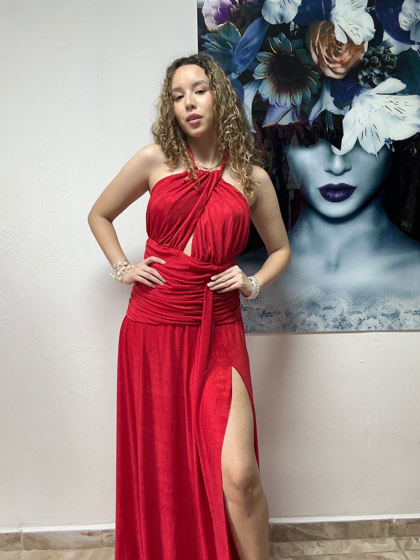 RED MAXI DRESS