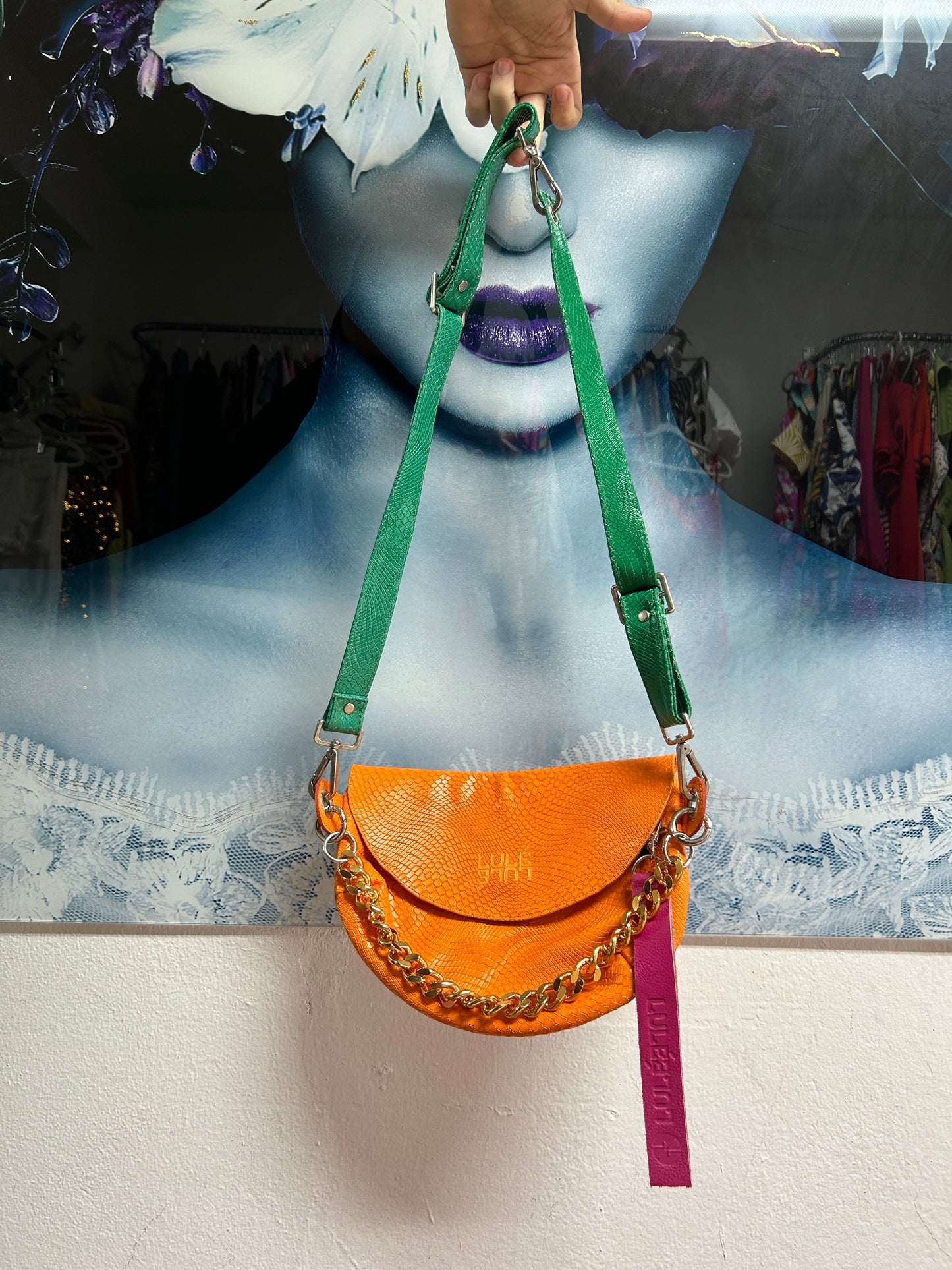 LULÉ ORANGE REPTILIA BAG