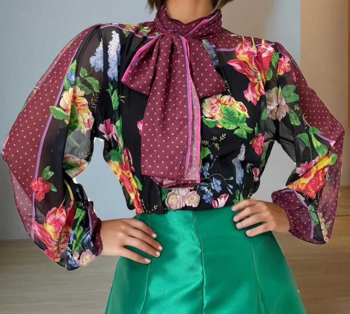 NANCY FLOWER BLOUSE