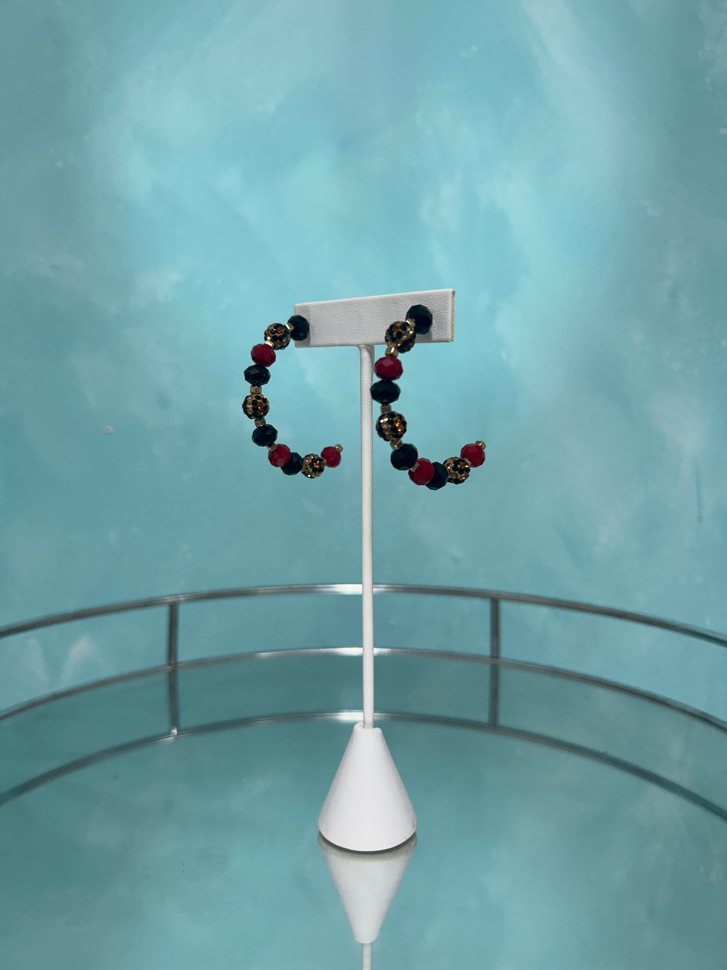 Red & Black bead hoops
