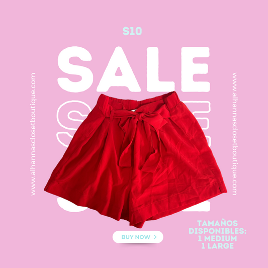 Red Bow Shorts
