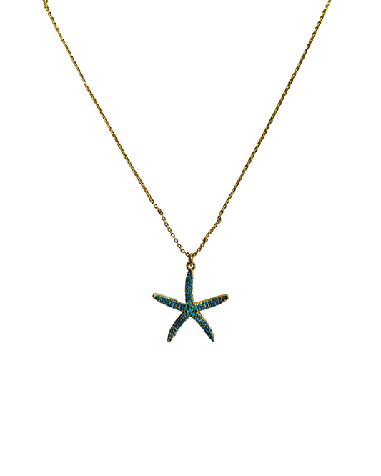Blue Starfish Necklace