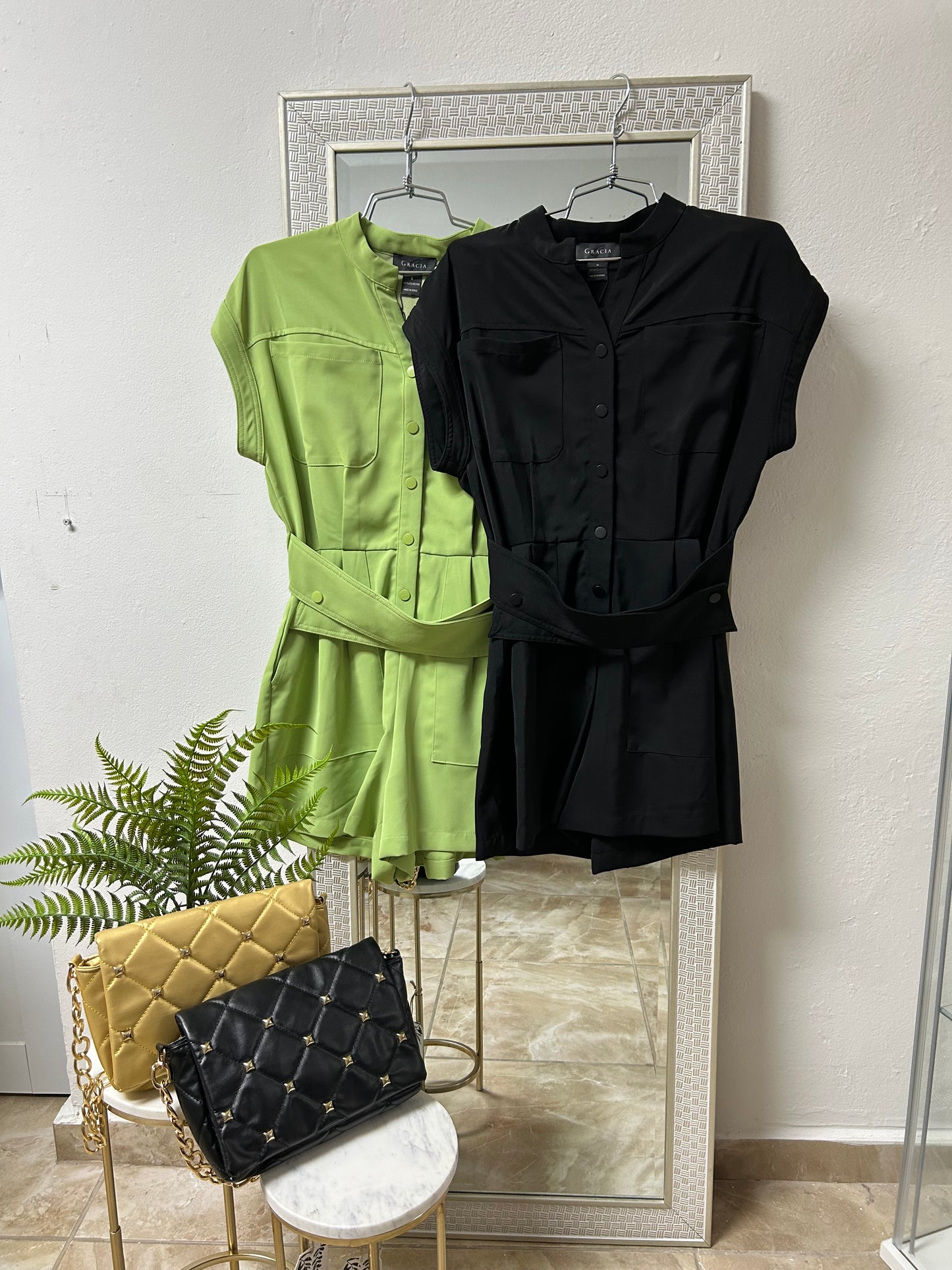 GRACIA BELTED ROMPER