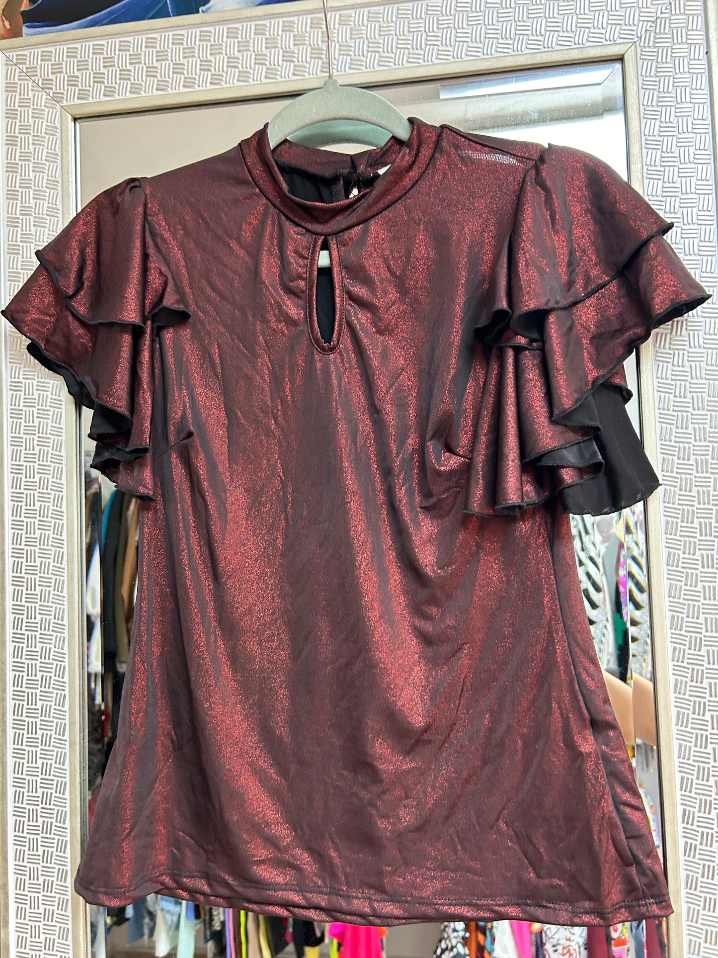 Red metallic top