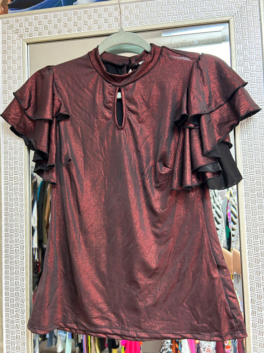 Red metallic top