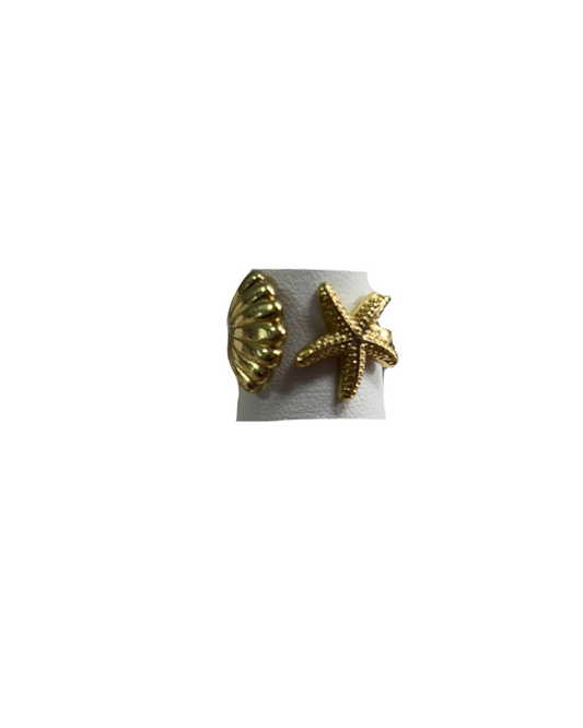 Starfish & Shell Ring