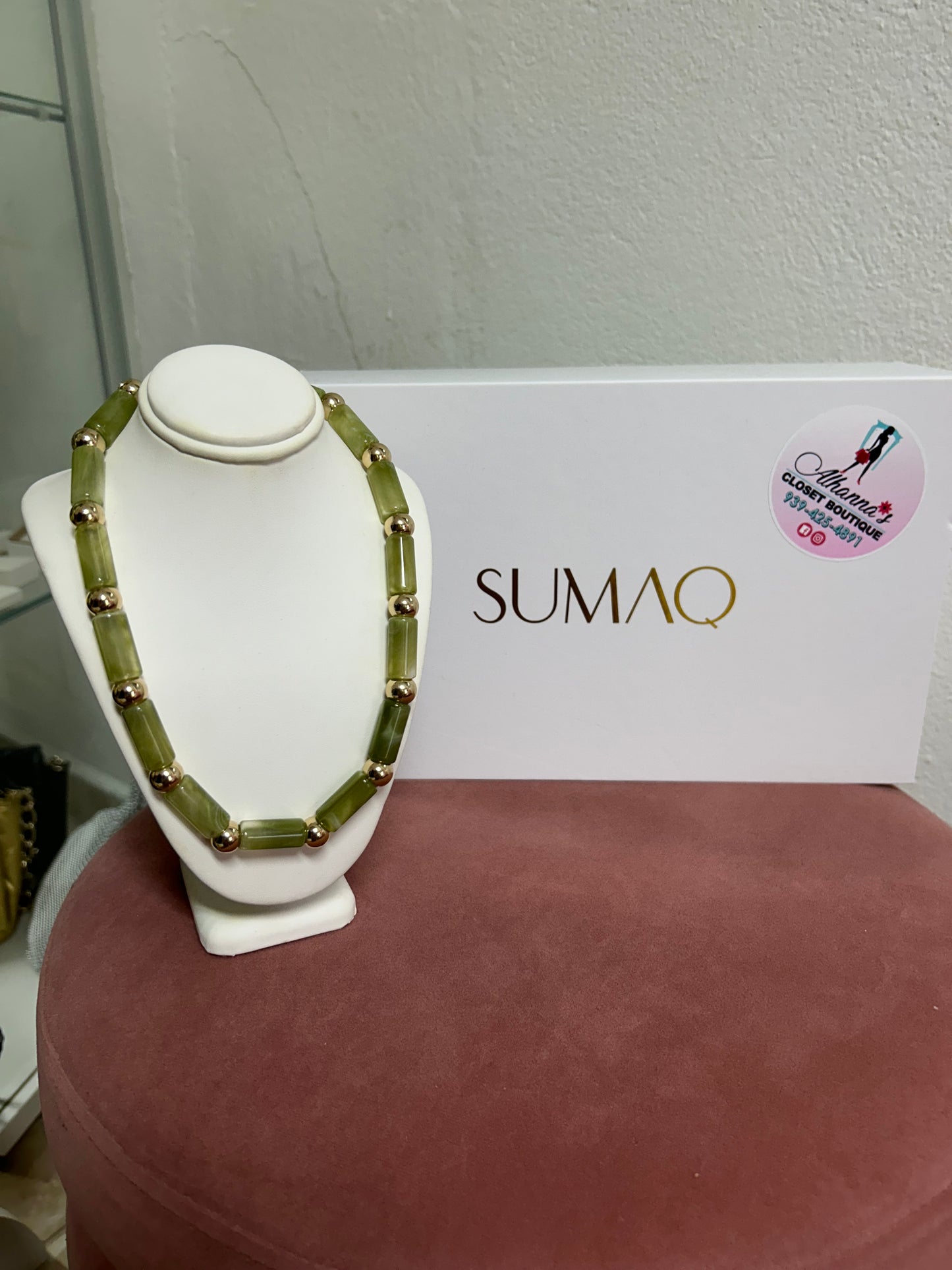 SUMAQ GREEN TUBE NECKLACE