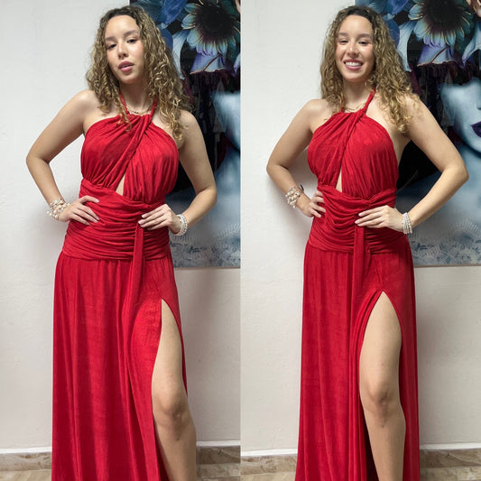 RED MAXI DRESS