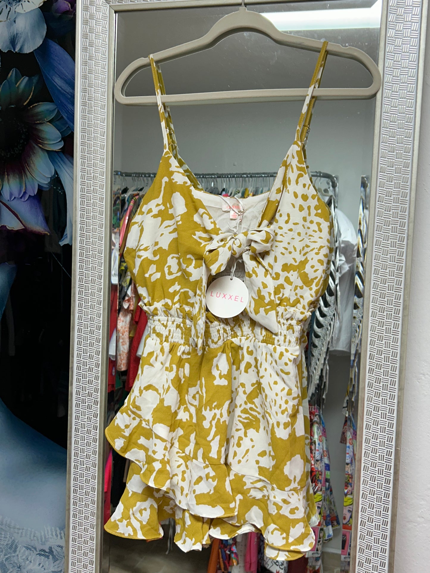 Yellow and white romper