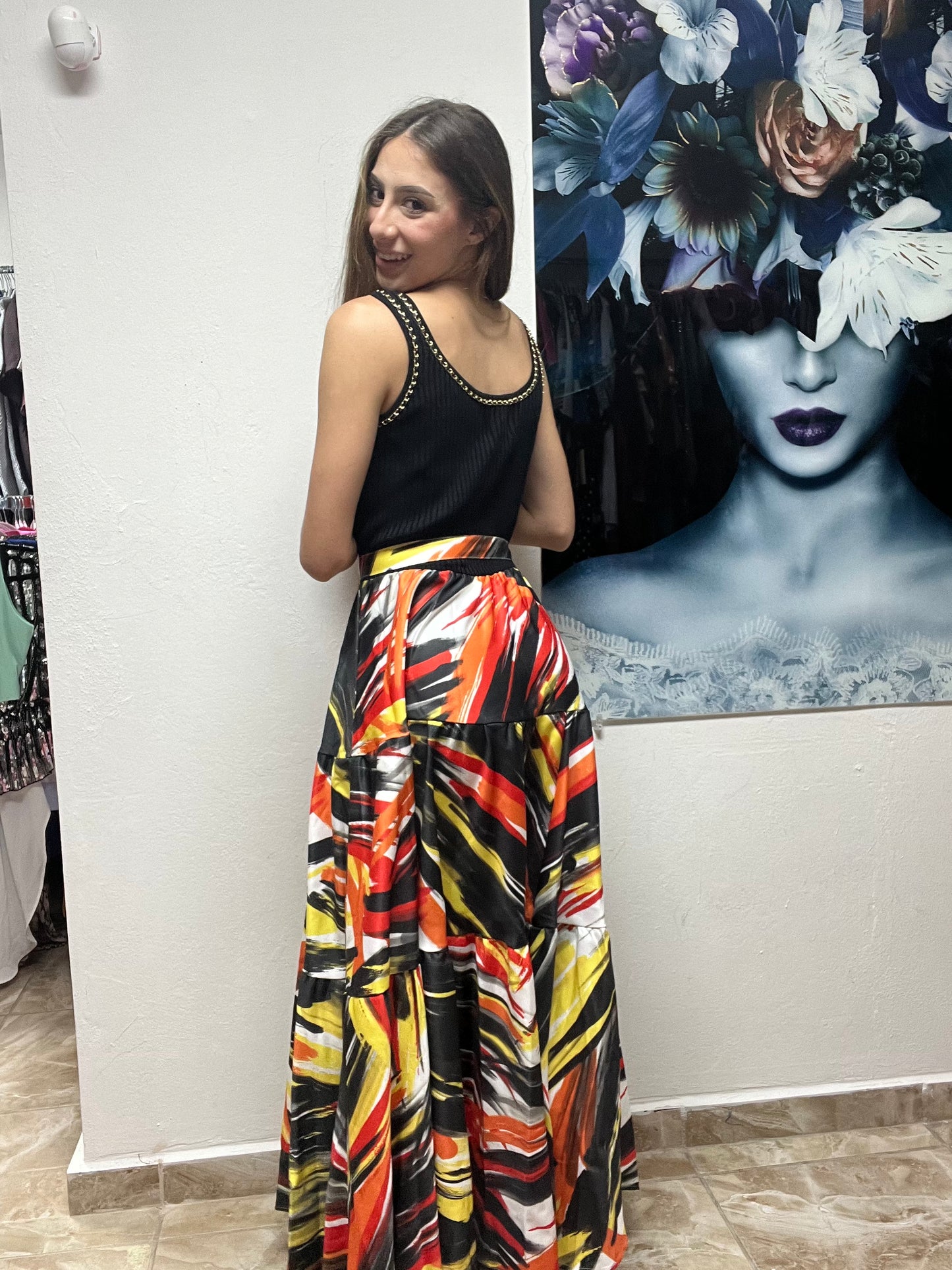 Black and yellow dress