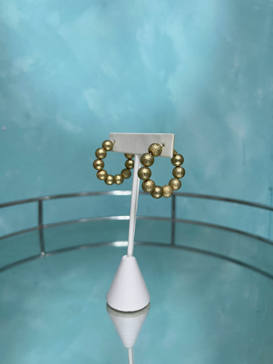 Gold sphere hoops