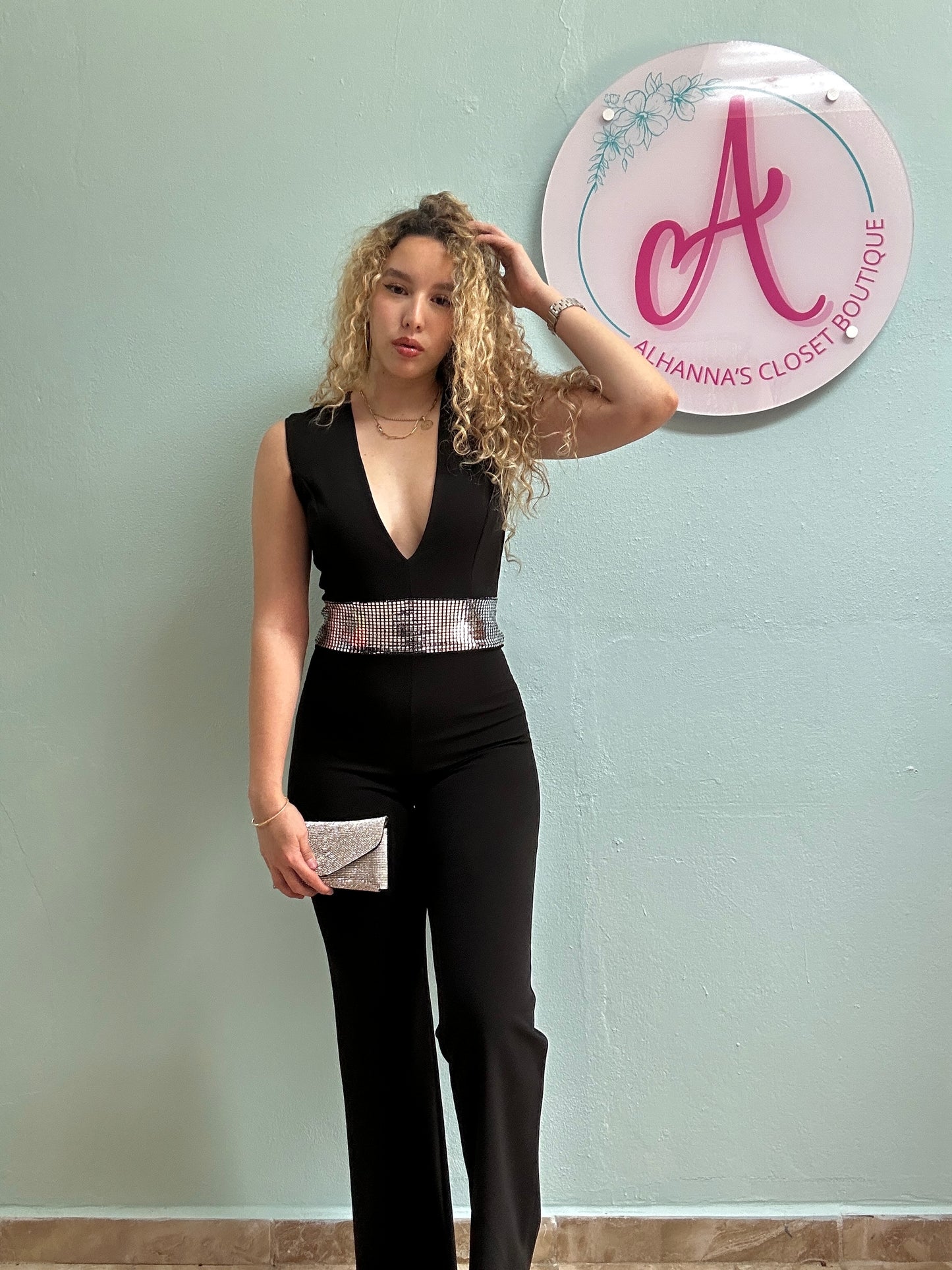 Silver detail jumpsuit