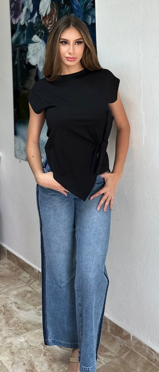 Black bow tie top
