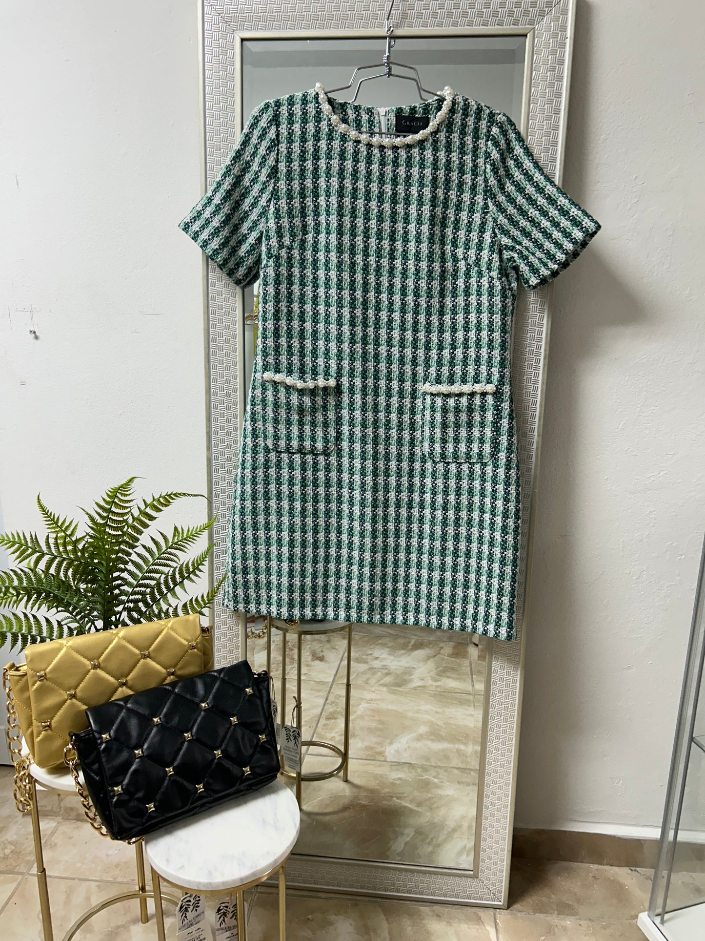 GREEN PEARL DRESS