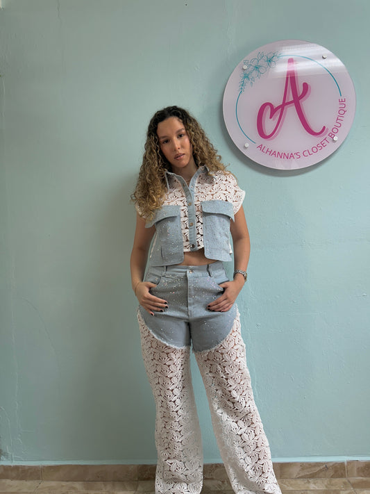 Starlight Denim & Lace Set