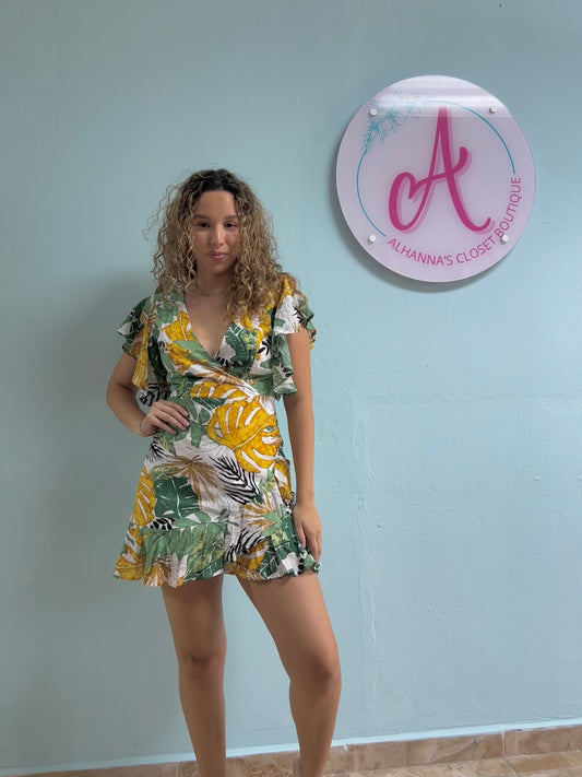 Yellow and green dress