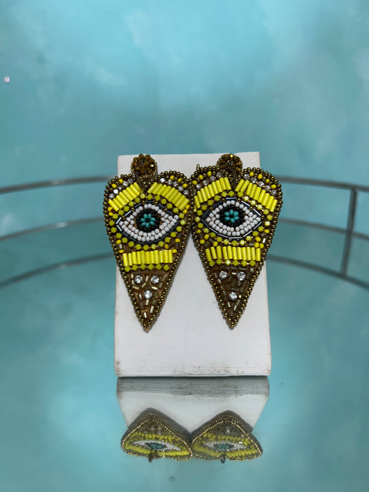 Beaded eyes earrings