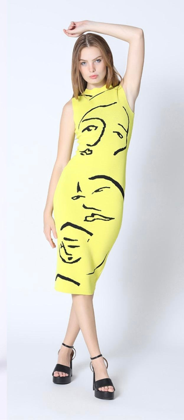 Neon print dress