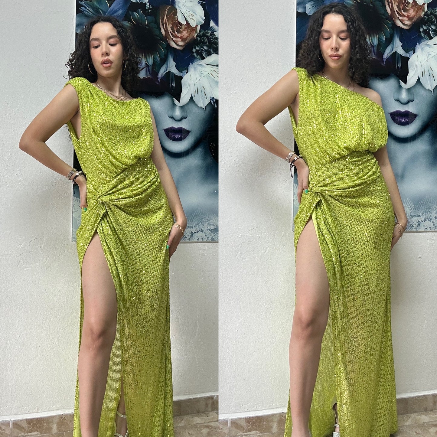 GREEN SEQUIN DRESS