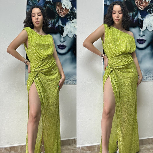 GREEN SEQUIN DRESS