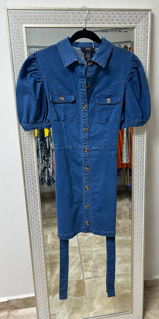 Denim short dress