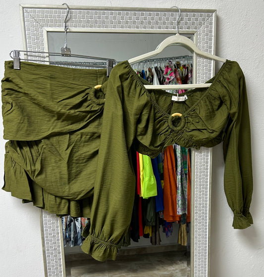 Olive skirt set