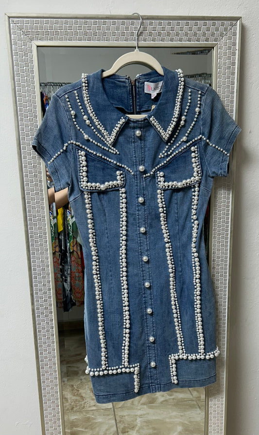 PEARL DENIM DRESS