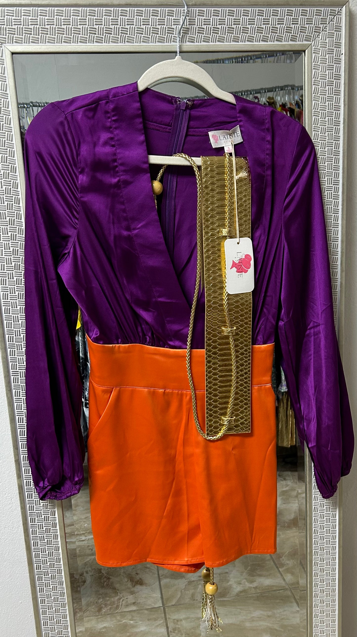 PURPLE AND ORANGE ROMPER