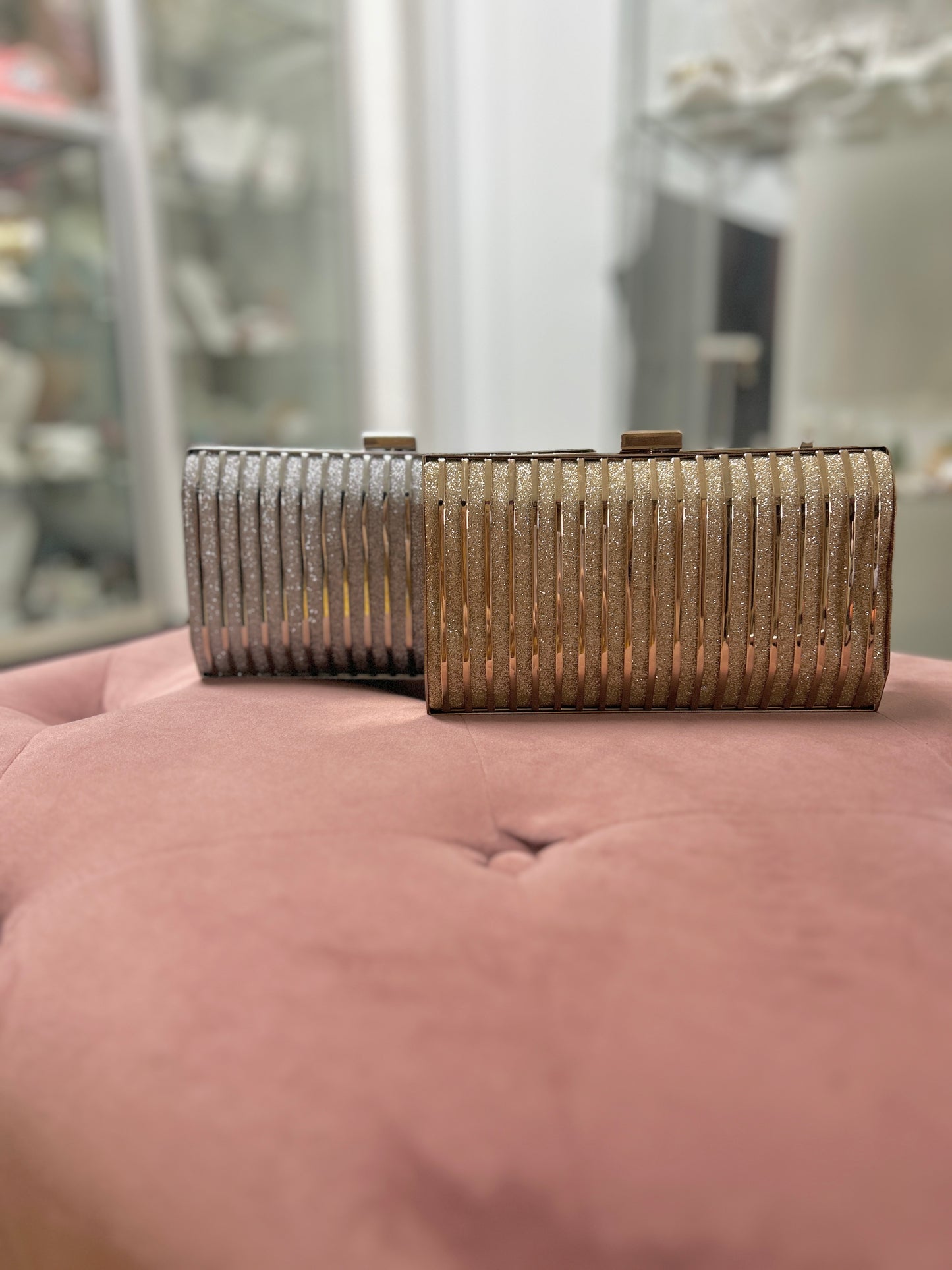 Silver and gold clutch