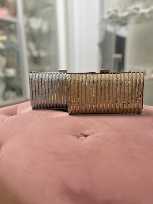 Silver and gold clutch