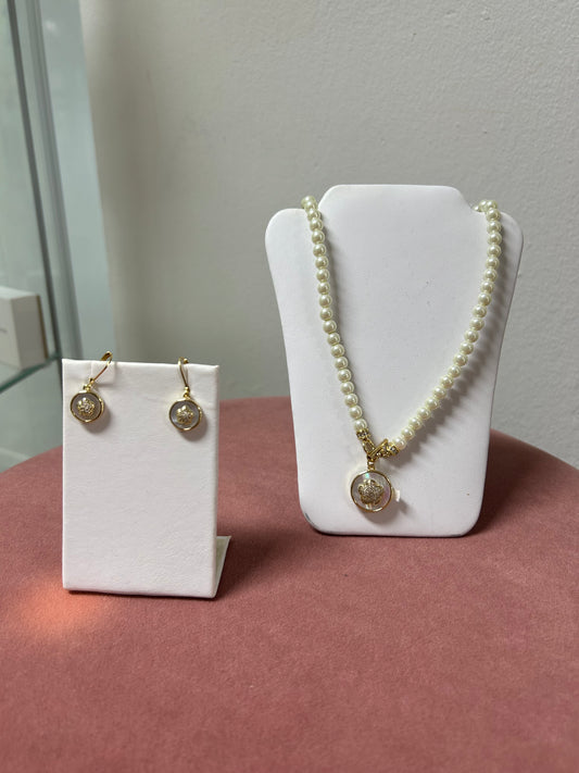 Flower Marble Jewelry Set