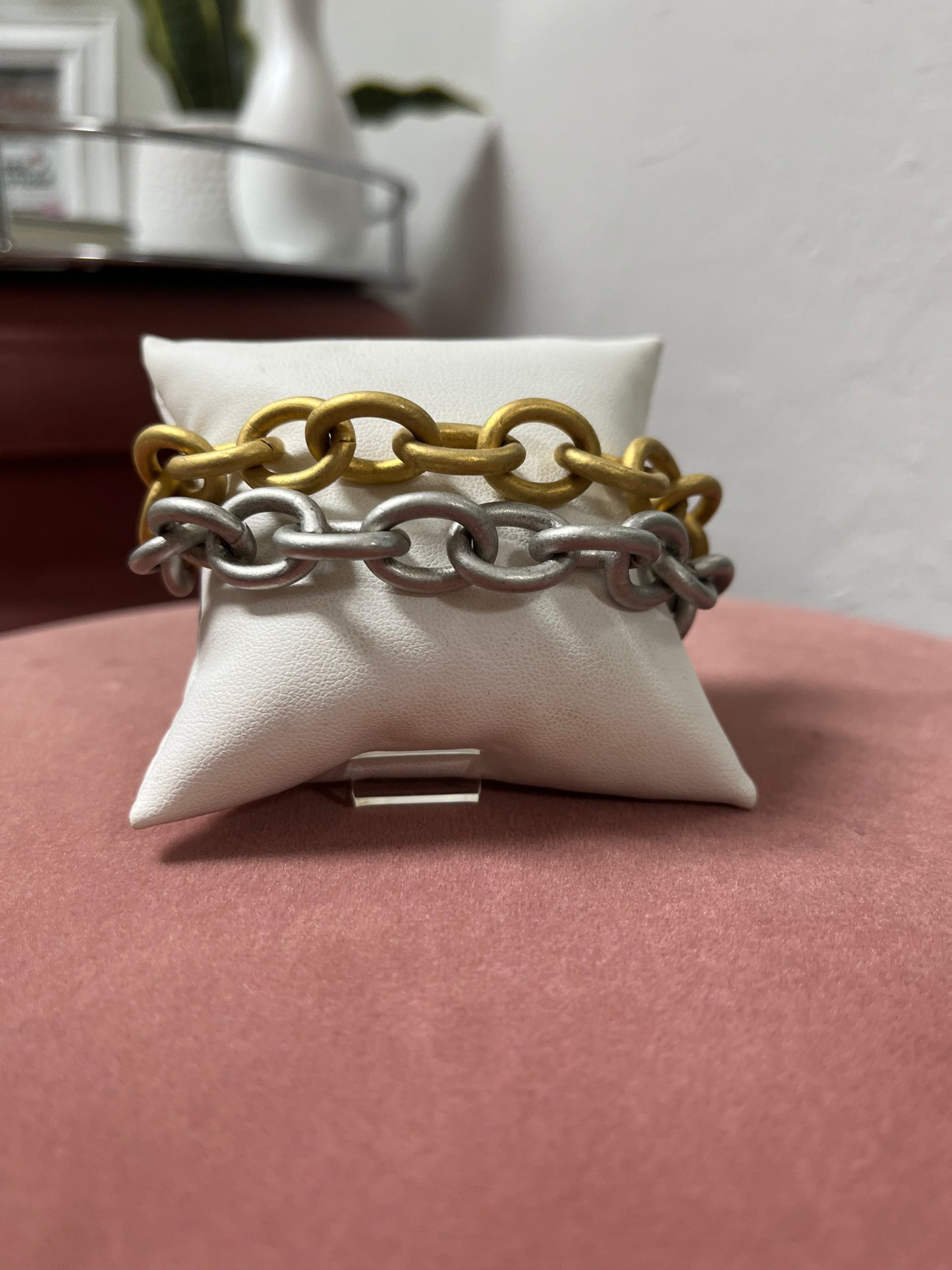 4 SOLES SILVER AND GOLD BRACELET