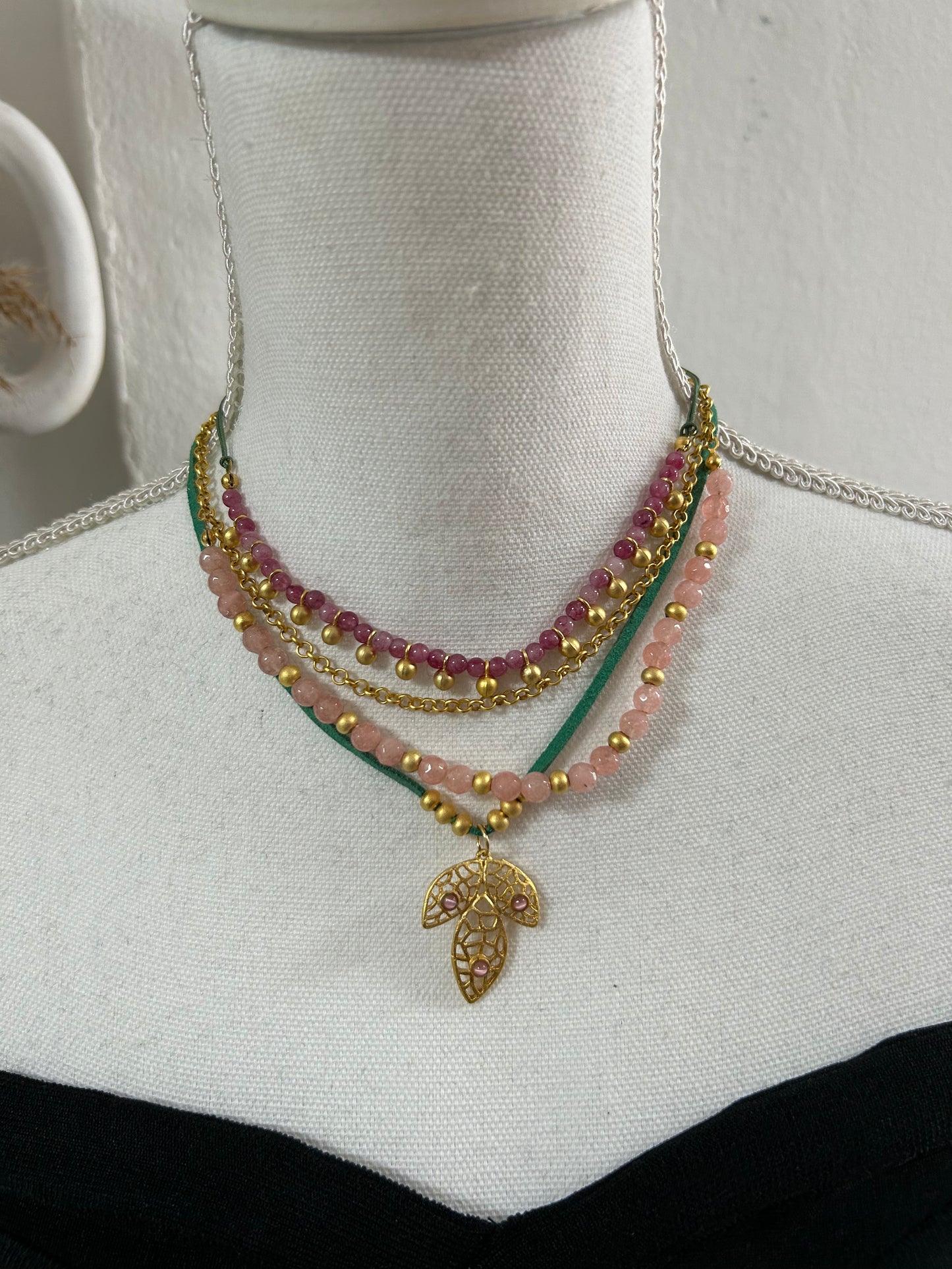 Lále Turquoise and Pink Necklace