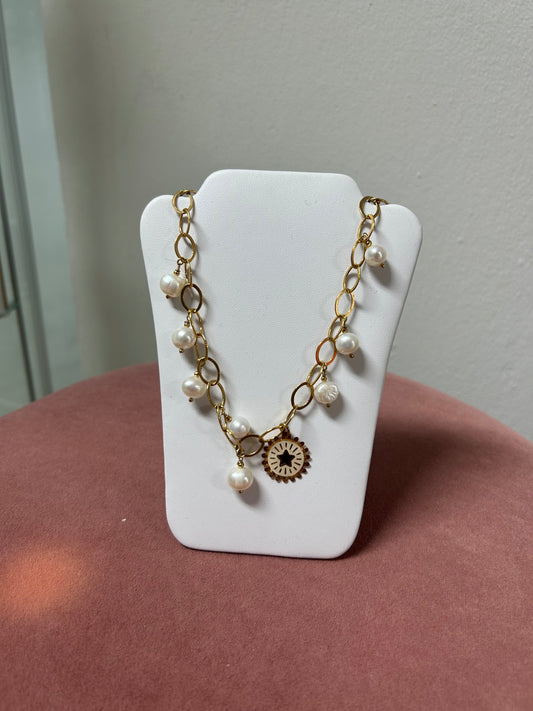 Lále Pearl & Star Necklace