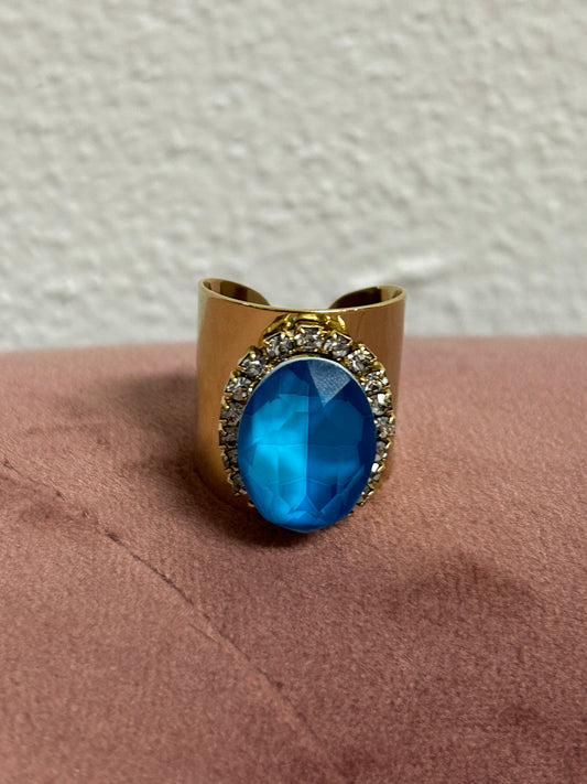 TOVA RING OVAL BLUE