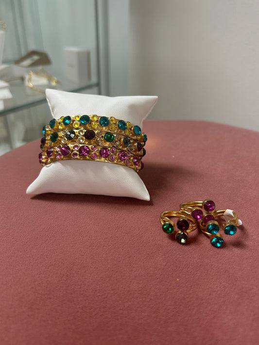 Crystal Gold Jewelry Set