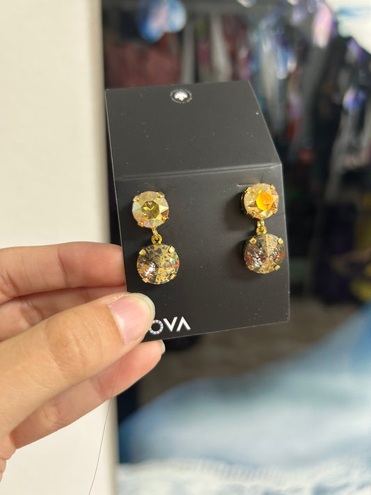 TOVA METALLIC GOLD EARRINGS