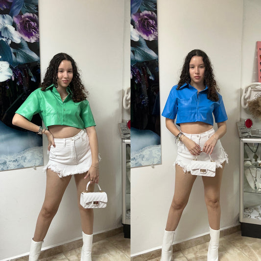 Leather Crop Top