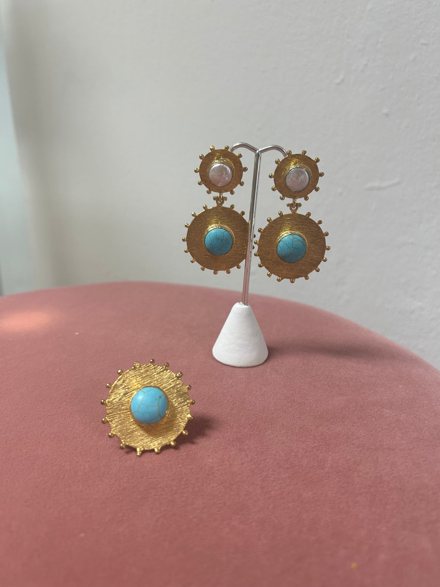 Blue Marbel Jewelry Set