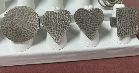 Silver Pattern Rings