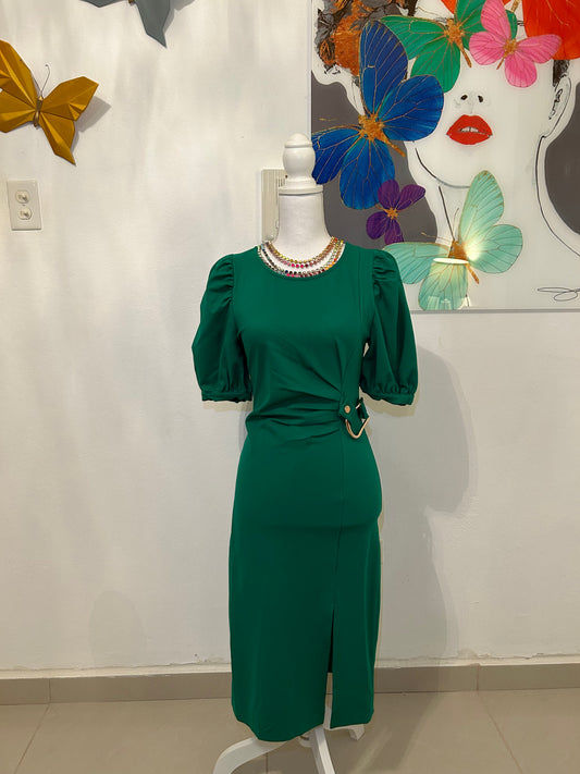 GRACIA Green Chain Dress