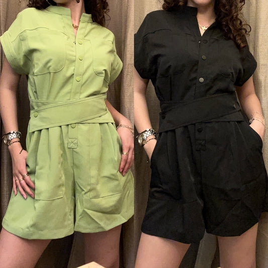 GRACIA BELTED ROMPER