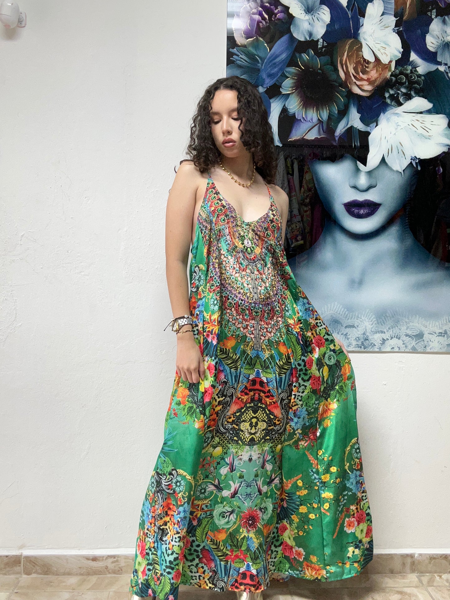 SATIN MAXI DRESS