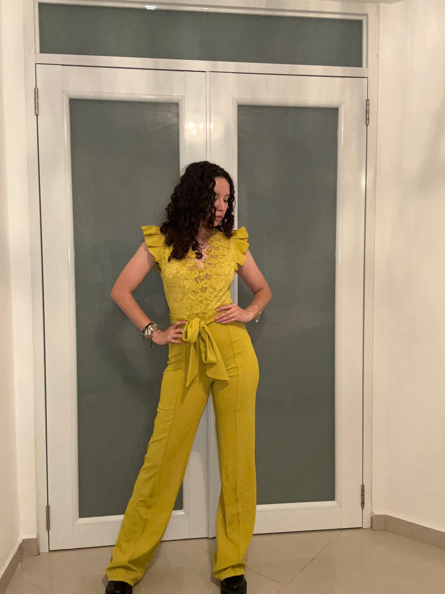 Mustard Lace Jumpsuit