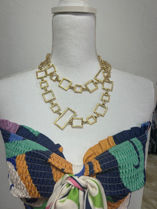 Square Long Necklace