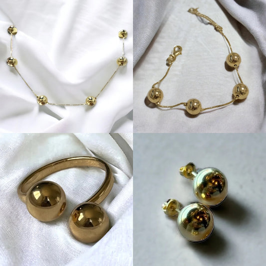 Zara necklace, bracelet, ring, studs