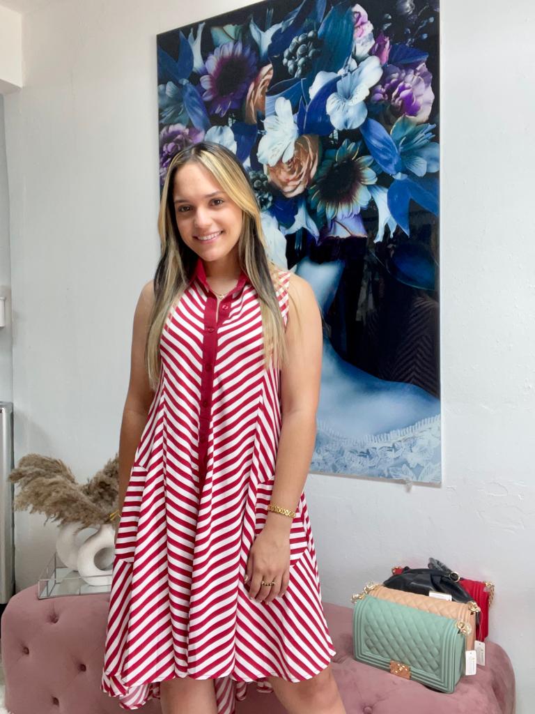 GRACIA RED PATTERN DRESS