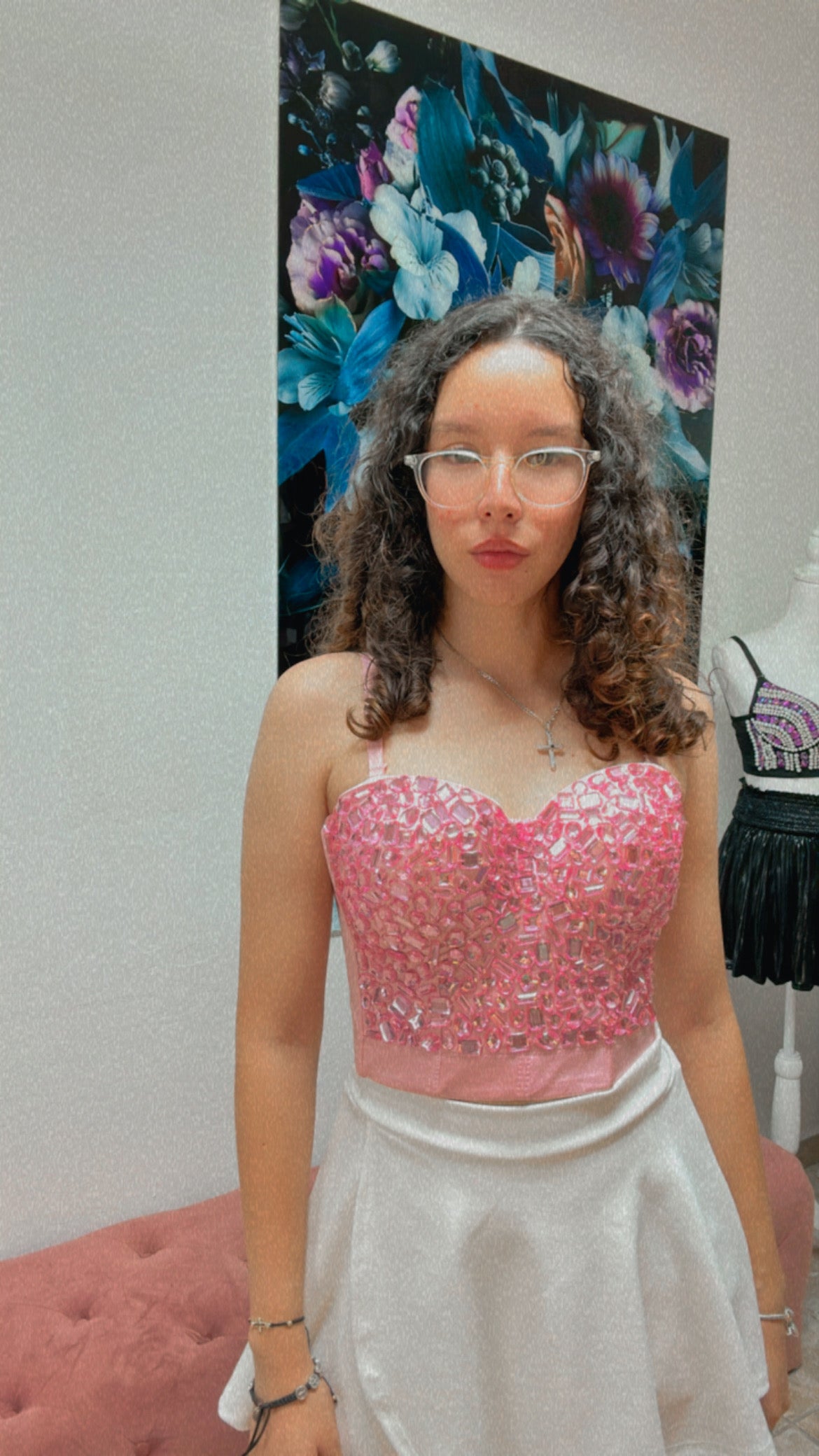PINK RHINESTONE BUSTIER