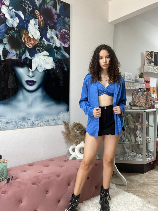 CROPPED BUTTON TOP